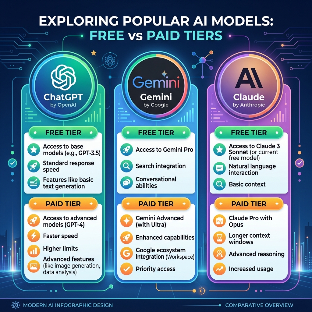 Concept image showing logos of popular AI models